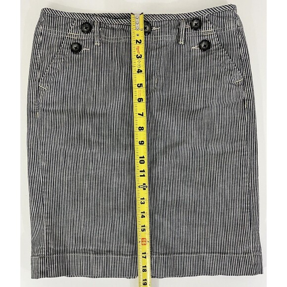 Gap Ltd Edition Women’s Blue/White Railroad Stripes Skirt Size 1 Preppy Academia - Picture 3 of 10